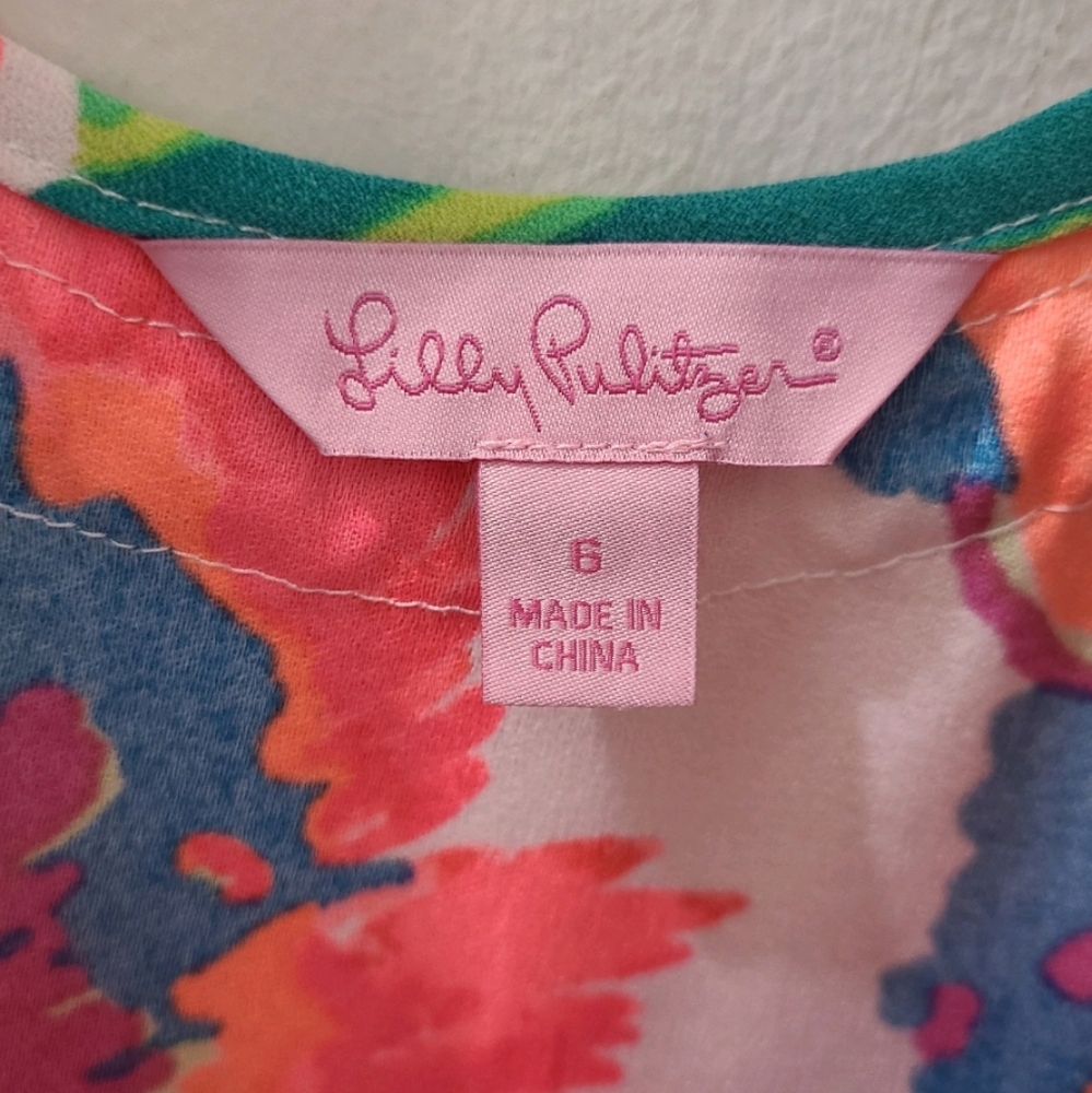 Lilly Pulitzer Stella Sleeveless Shift Dress in Serene Multi Paradise Bound Sz 6 - Picture 8 of 14